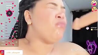 latina sexy blowjob dildo closeup