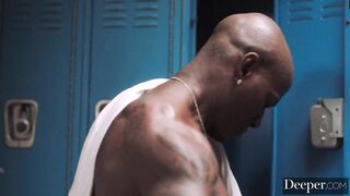 Two guys are fucking a hot brunette in a bathhouse ????