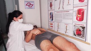 Erection in front of the nurse