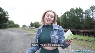 Public Agent Big ass big tits blonde Ruby Lee public sex pov blowjob