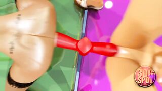 3DGSPOT - Two Lesbians Fuck Together With Double Sided Dildo! UNCENSORED SEX!