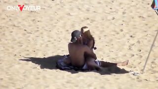 Beach Voyeur. Teen couple risky public beach fuck