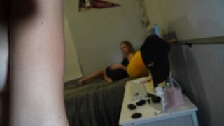 My Roommate Wouldn't Leave Our Dorm, So He Fucked Me On Her Bed... WITH HER IN IT!!!